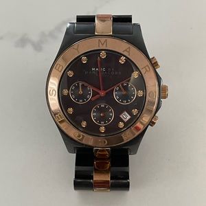 Marc by Marc Jacobs Two Tone Black and Rose Gold Watch